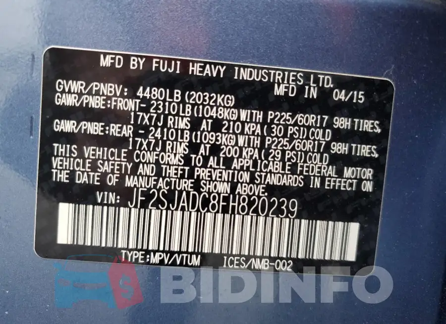 JF2SJADC8FH820239 Photo# 12