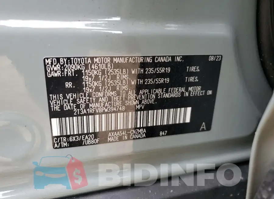 2T3A1RFV8PW394748 Photo# 12