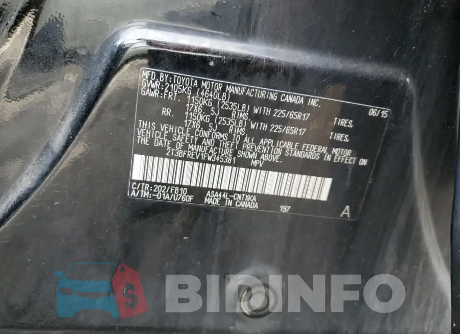 2T3BFREV1FW345381 Photo# 13
