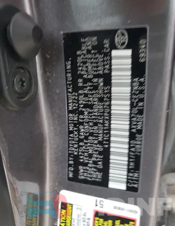 4T1C11AKXPU767515 Photo# 12