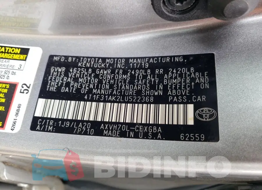 4T1F31AK2LU522368 Photo# 13