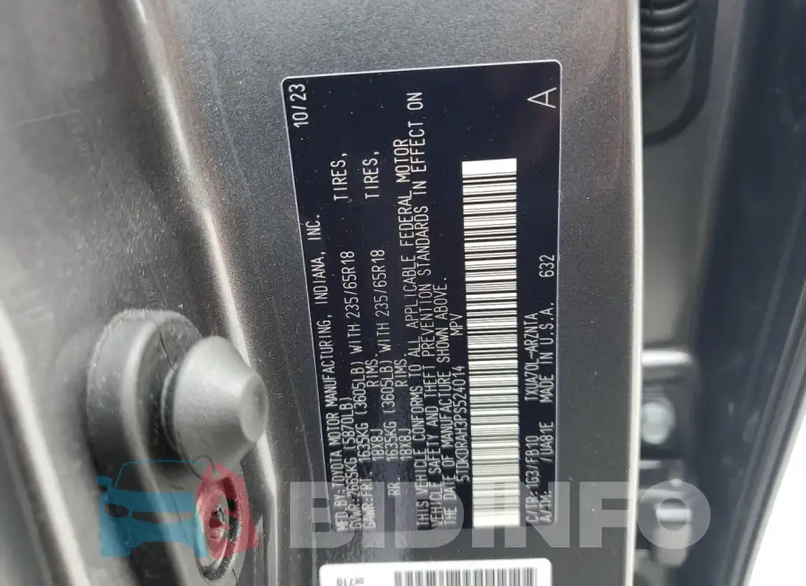 5TDKDRAH3PS524014 Photo# 12