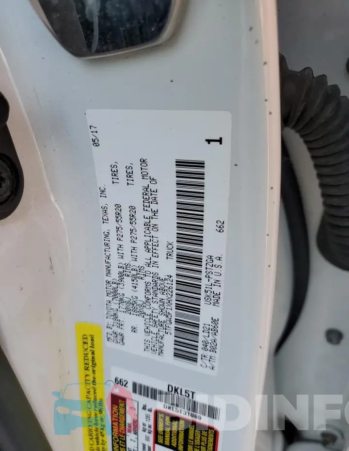 5TFGW5F1XHX226124 Photo# 12