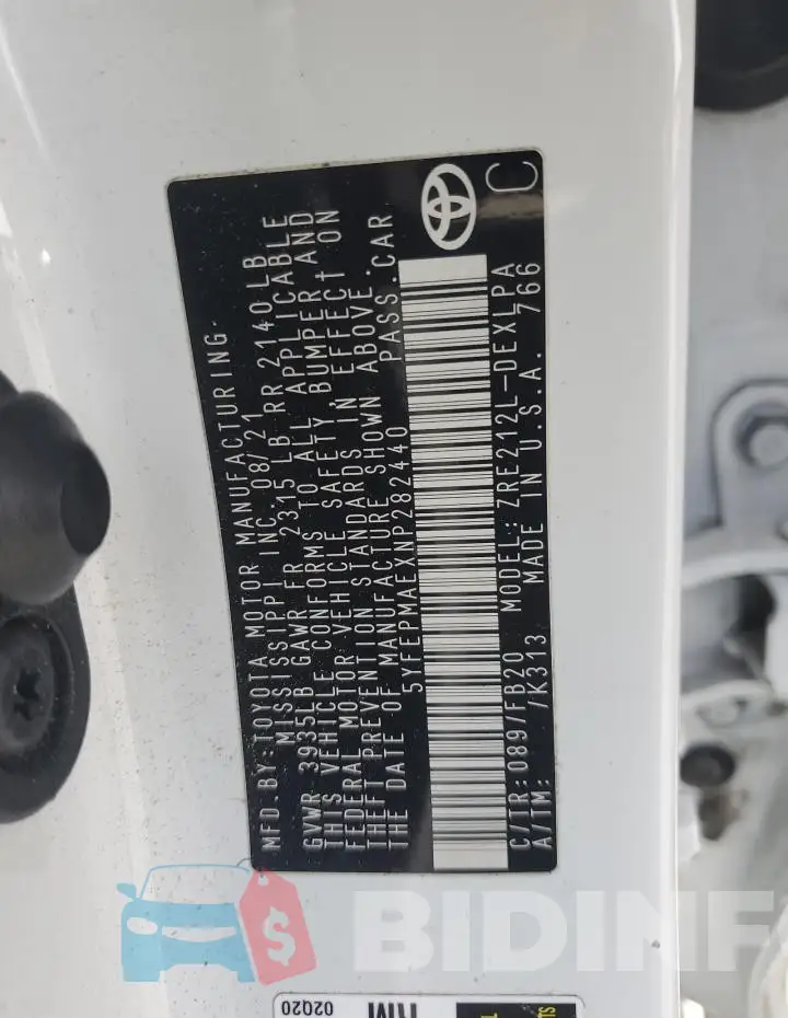 5YFEPMAEXNP282440 Photo# 12