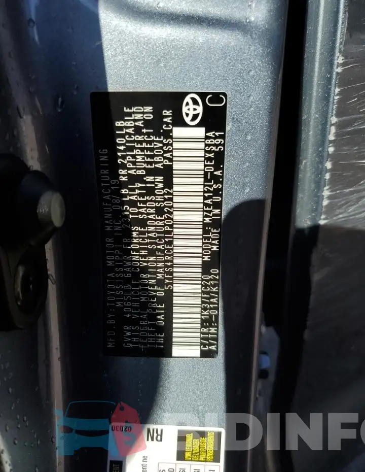 5YFS4RCE1LP022012 Photo# 12