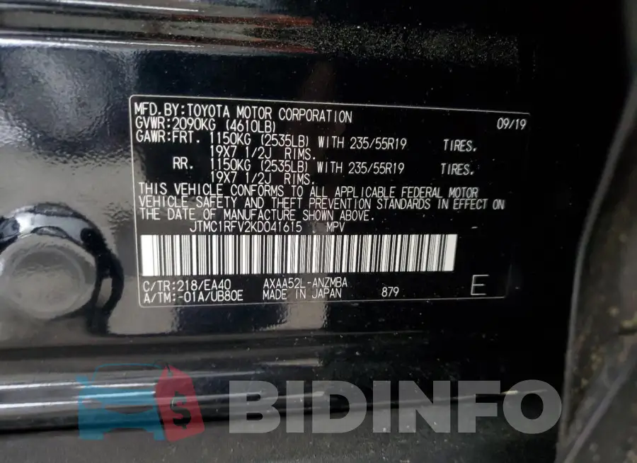 JTMC1RFV2KD041615 Photo# 12