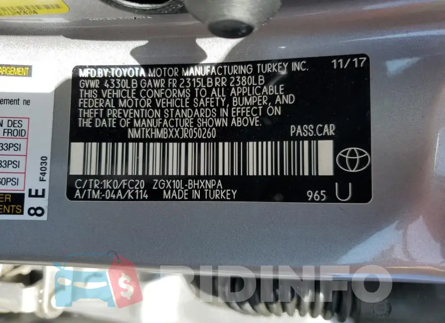 NMTKHMBXXJR050260 Photo# 13