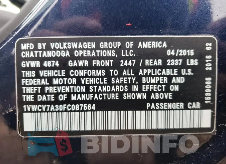 1VWCV7A30FC087564 Photo# 12