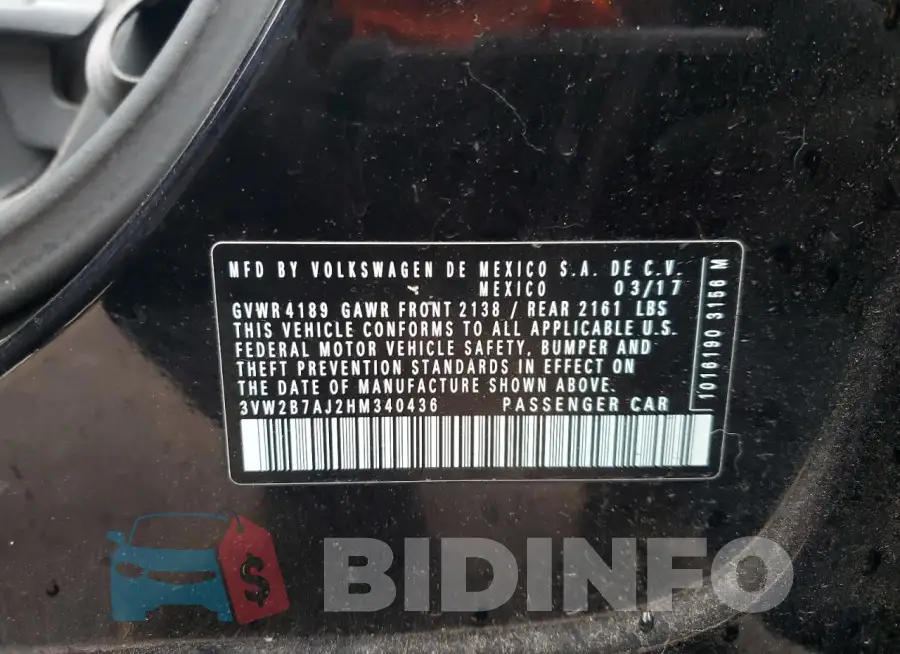 3VW2B7AJ2HM340436 Photo# 13