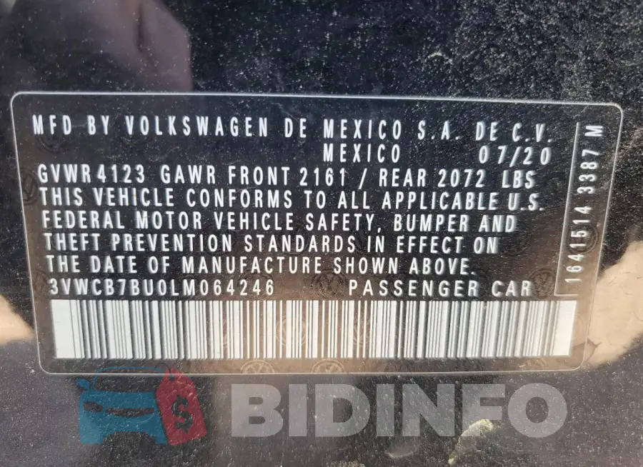 3VWCB7BU0LM064246 Photo# 12