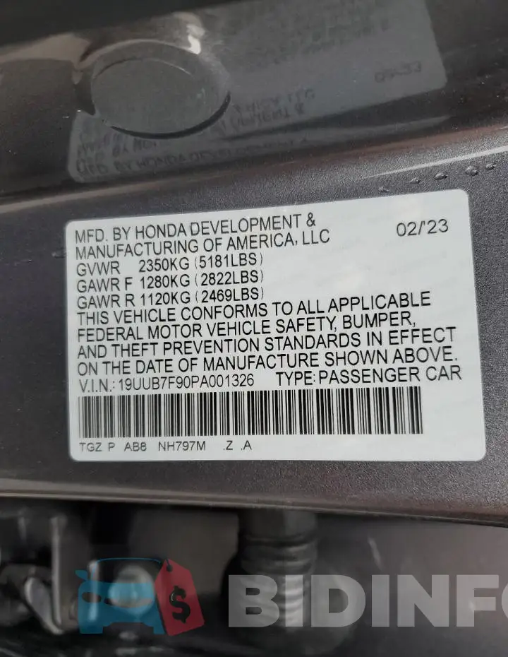 19UUB7F90PA001326 Photo# 12