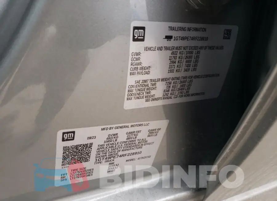 1GT49PE74RF228910 Photo# 13