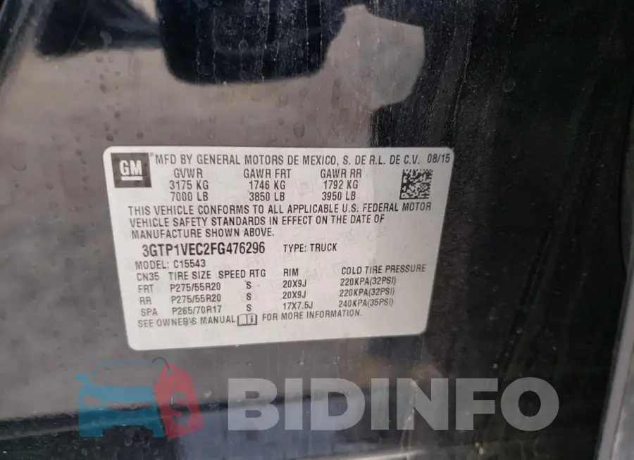 3GTP1VEC2FG476296 Photo# 12