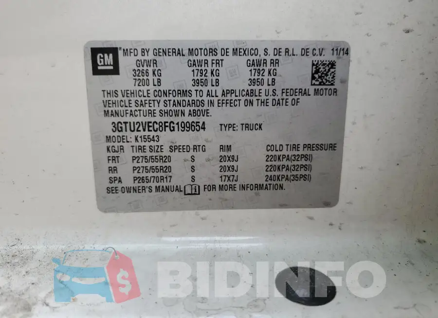 3GTU2VEC8FG199654 Photo# 12
