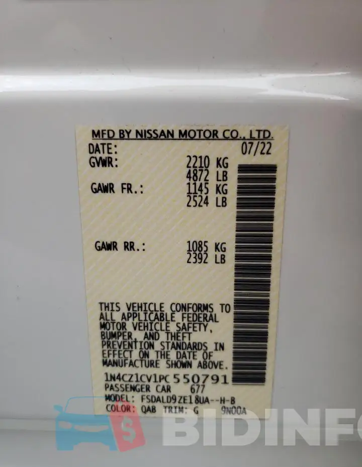 1N4CZ1CV1PC550791 Photo# 13