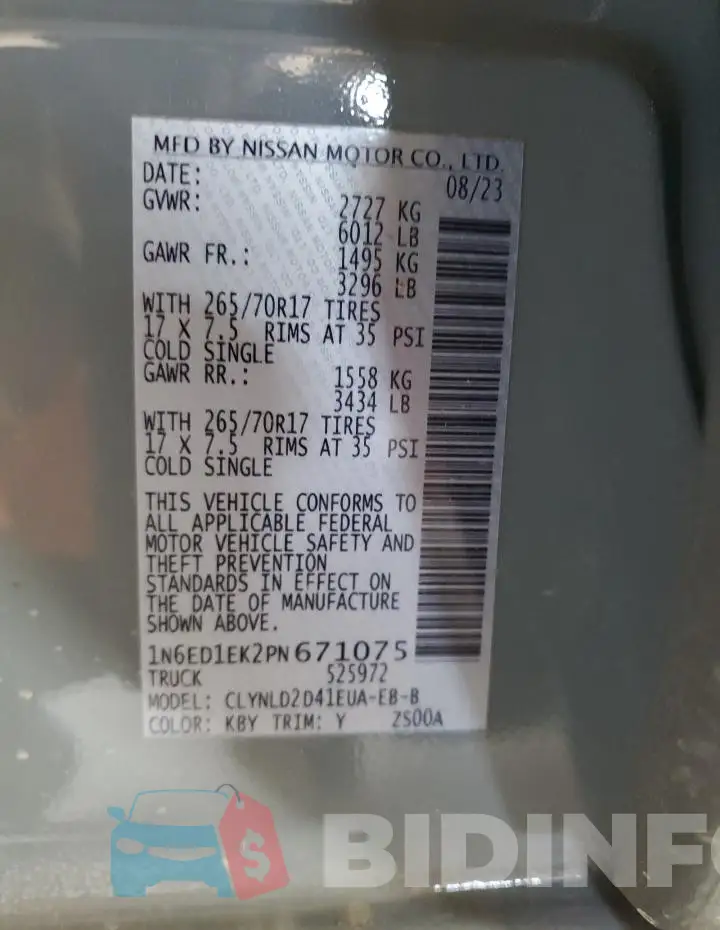 1N6ED1EK2PN671075 Photo# 12