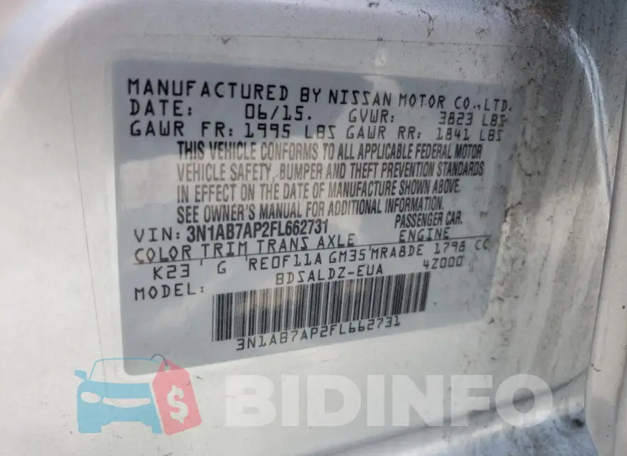 3N1AB7AP2FL662731 Photo# 13