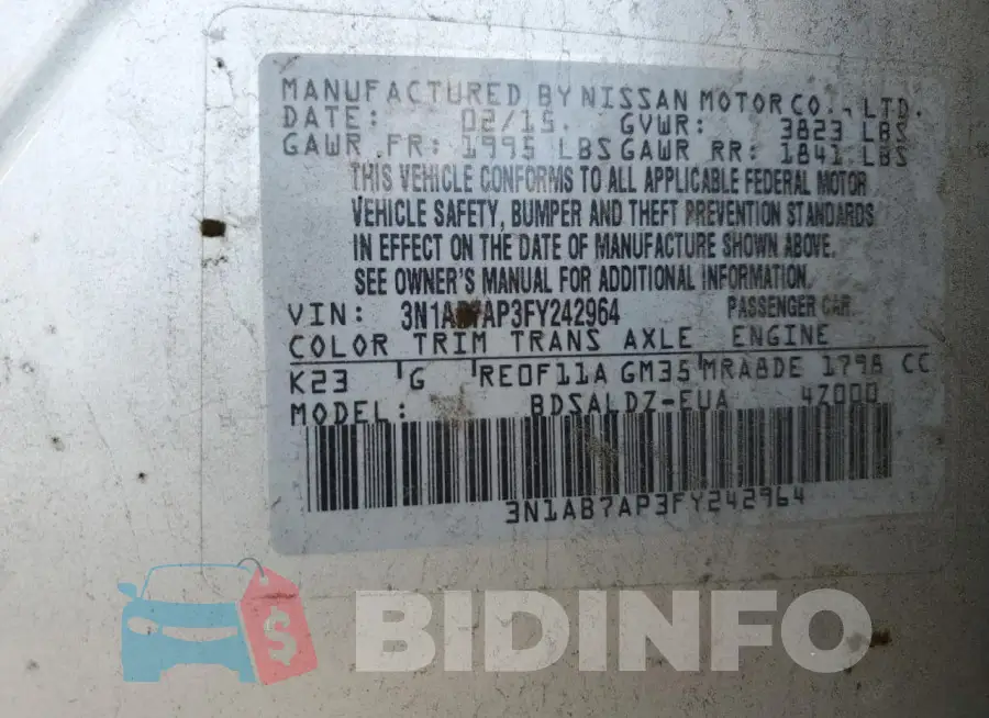 3N1AB7AP3FY242964 Photo# 12