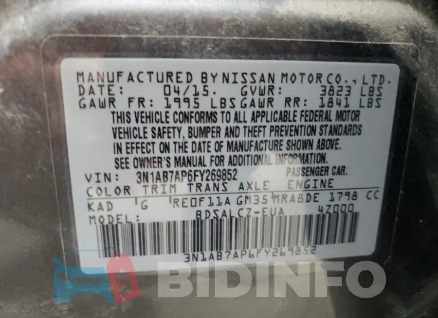3N1AB7AP6FY269852 Photo# 12