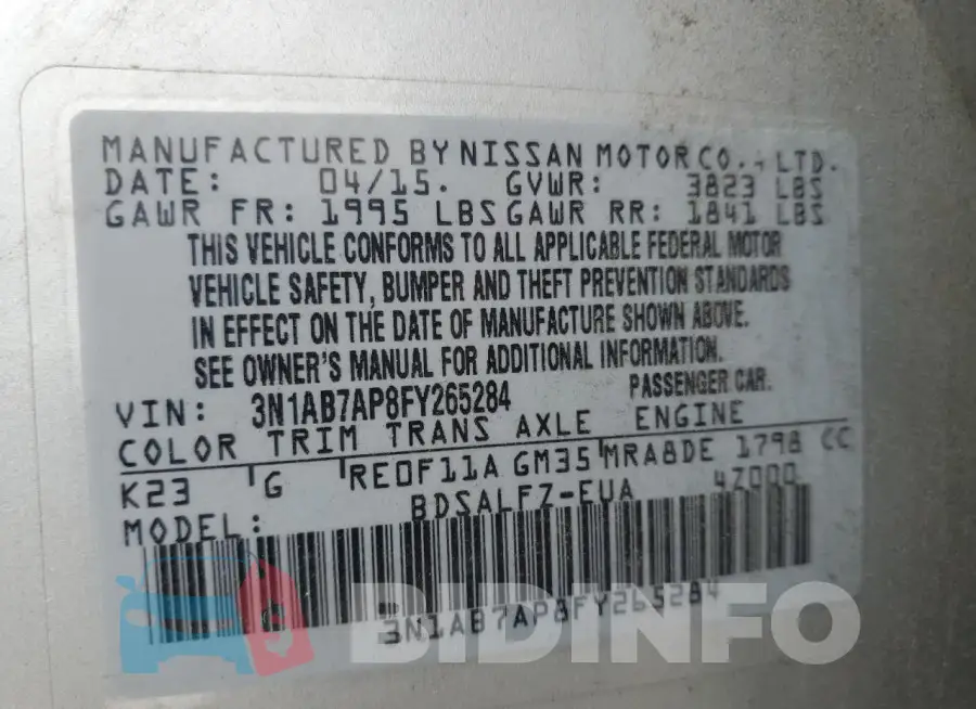 3N1AB7AP8FY265284 Photo# 12