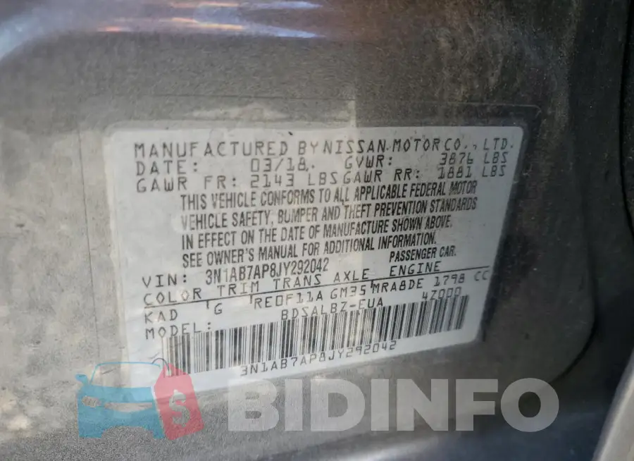 3N1AB7AP8JY292042 Photo# 12