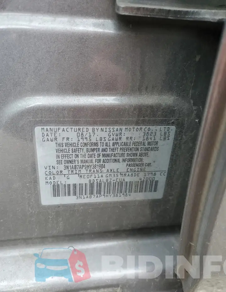 3N1AB7AP9HY381984 Photo# 12