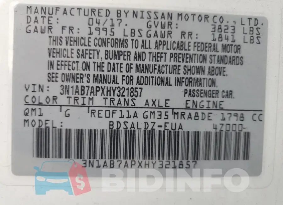 3N1AB7APXHY321857 Photo# 12