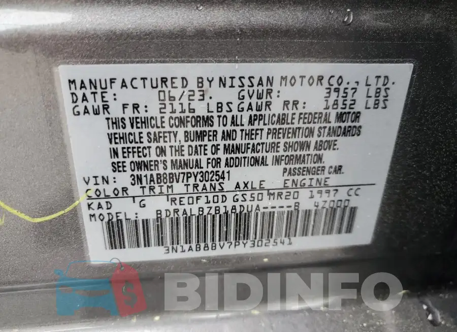 3N1AB8BV7PY302541 Photo# 12
