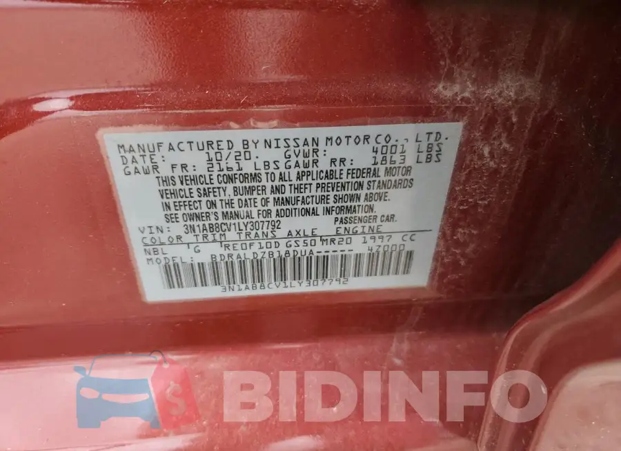 3N1AB8CV1LY307792 Photo# 12