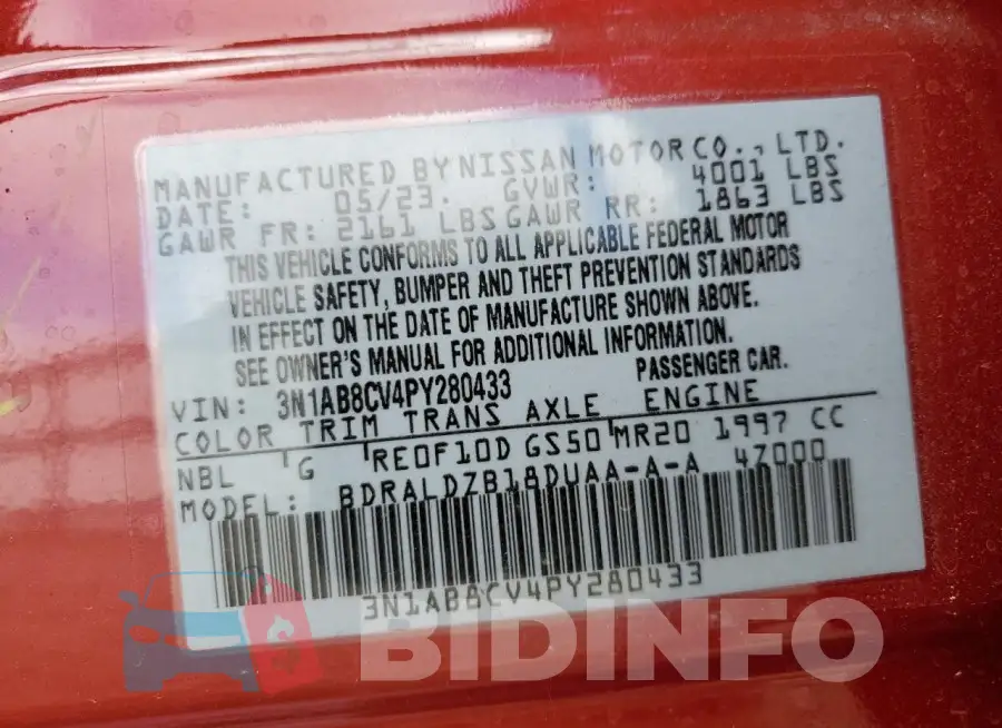 3N1AB8CV4PY280433 Photo# 12