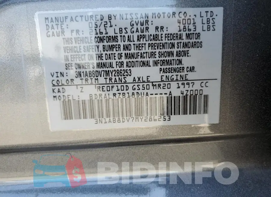 3N1AB8DV7MY286253 Photo# 12