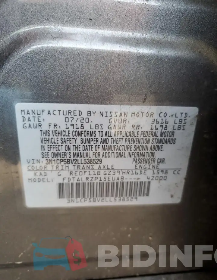 3N1CP5BV2LL538529 Photo# 12