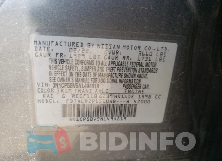3N1CP5BV5NL494819 Photo# 13