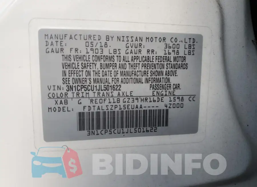 3N1CP5CU1JL501622 Photo# 13