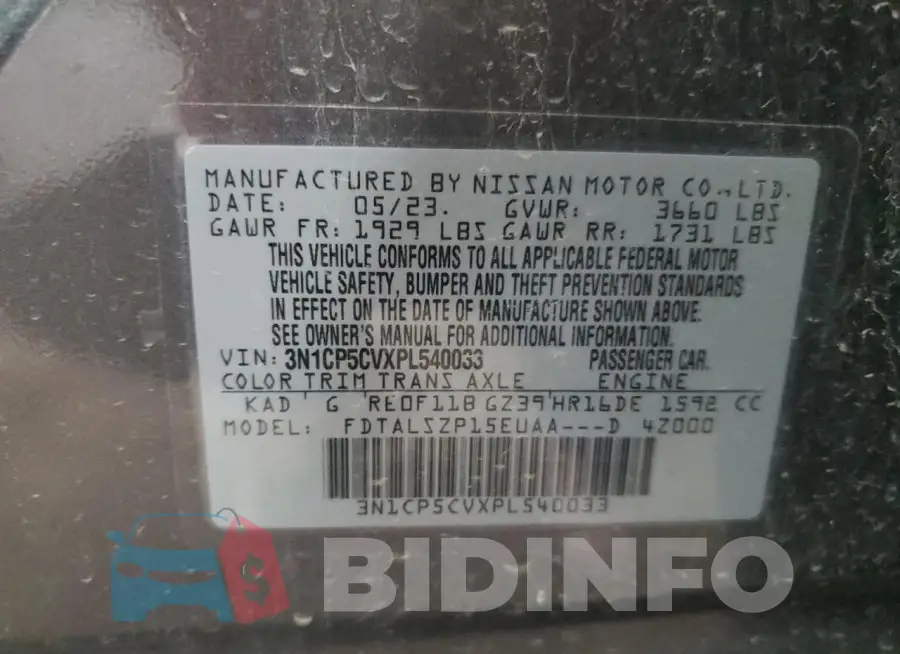 3N1CP5CVXPL540033 Photo# 12