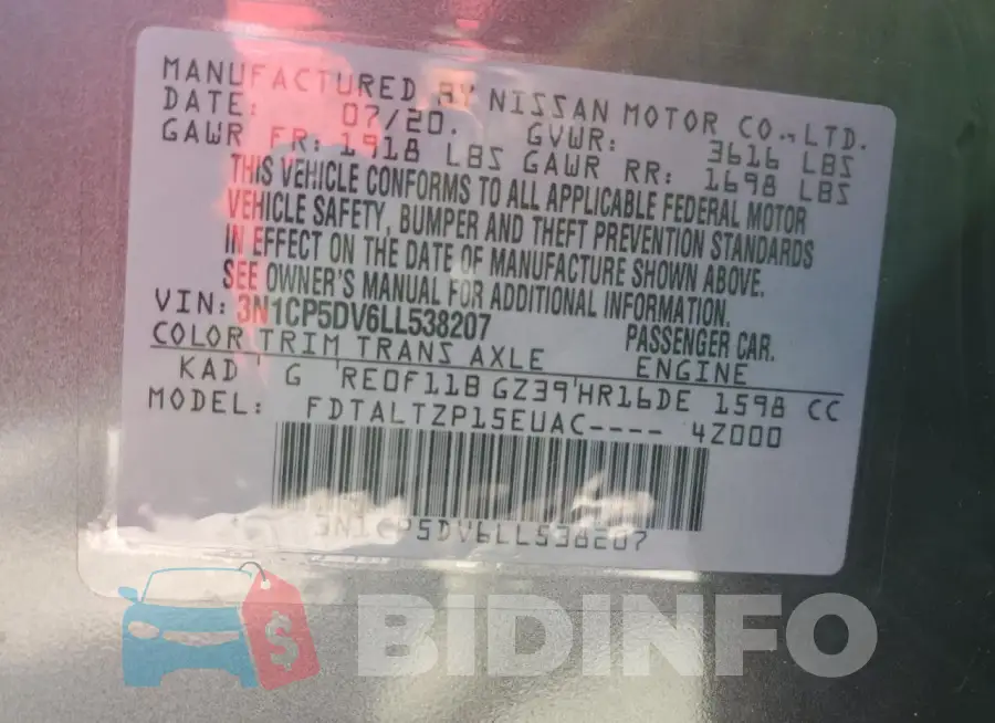 3N1CP5DV6LL538207 Photo# 13