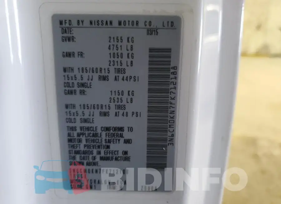 3N6CM0KN7FK712188 Photo# 13