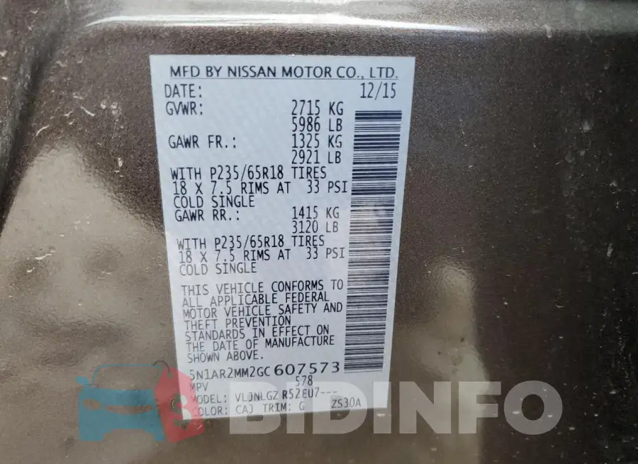5N1AR2MM2GC607573 Photo# 13
