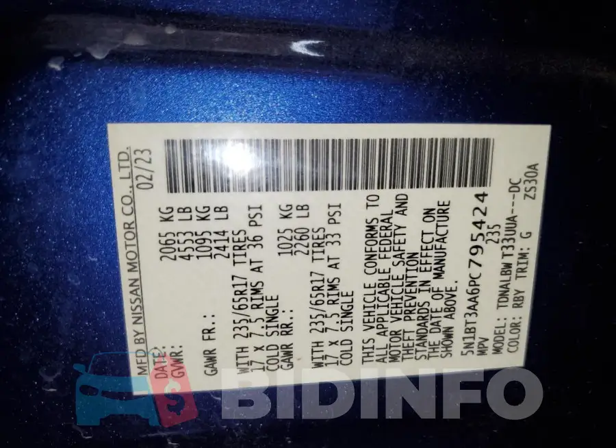 5N1BT3AA6PC795424 Photo# 13