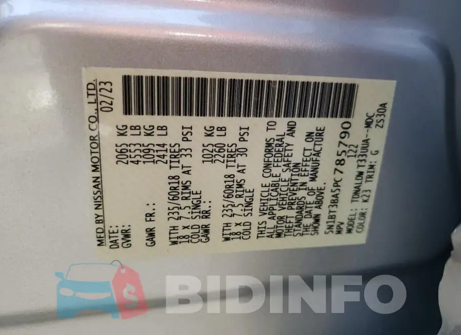 5N1BT3BA5PC785790 Photo# 13