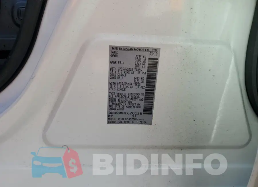 5N1DR2MM1KC620126 Photo# 13