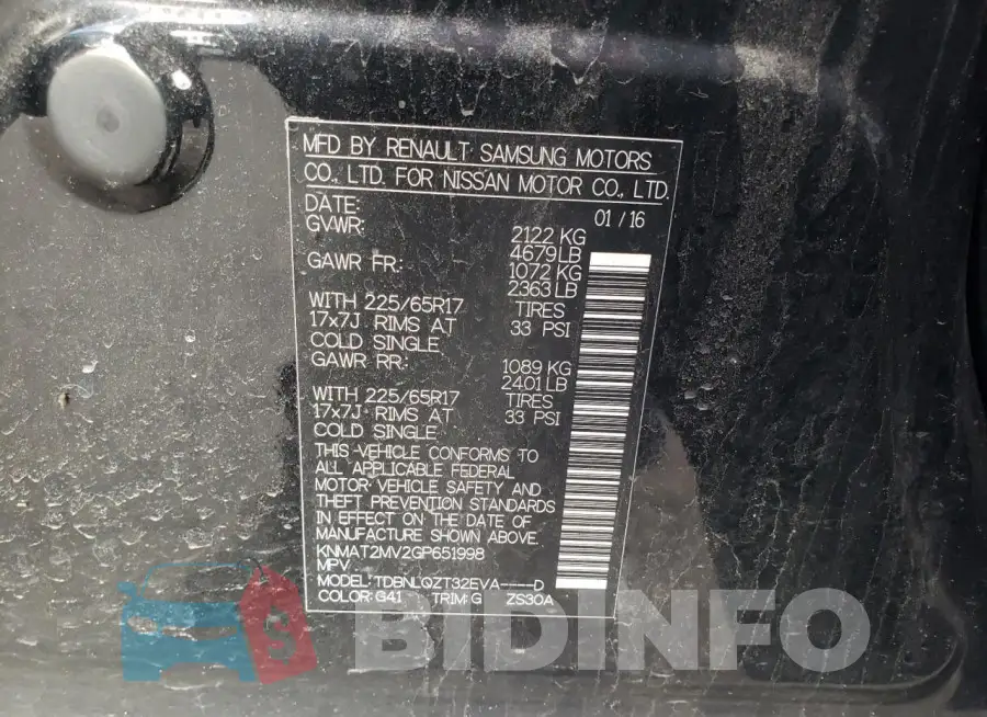 KNMAT2MV2GP651998 Photo# 13