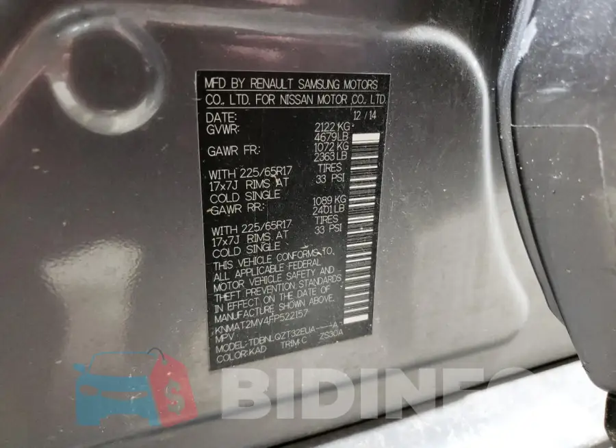 KNMAT2MV4FP522157 Photo# 12