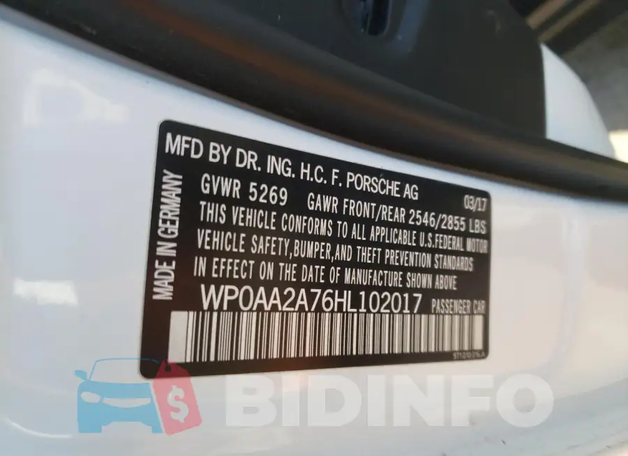 WP0AA2A76HL102017 Photo# 12
