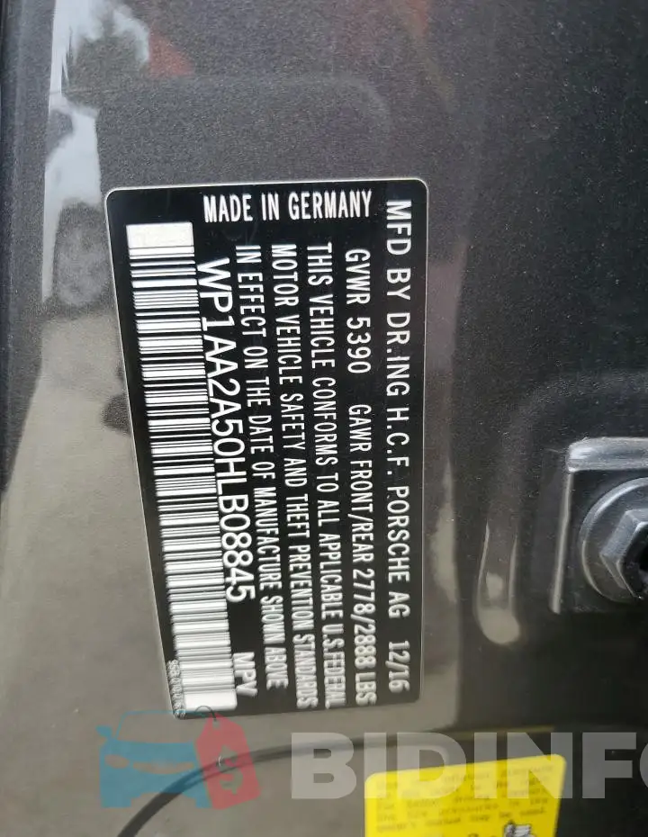 WP1AA2A50HLB08845 Photo# 12