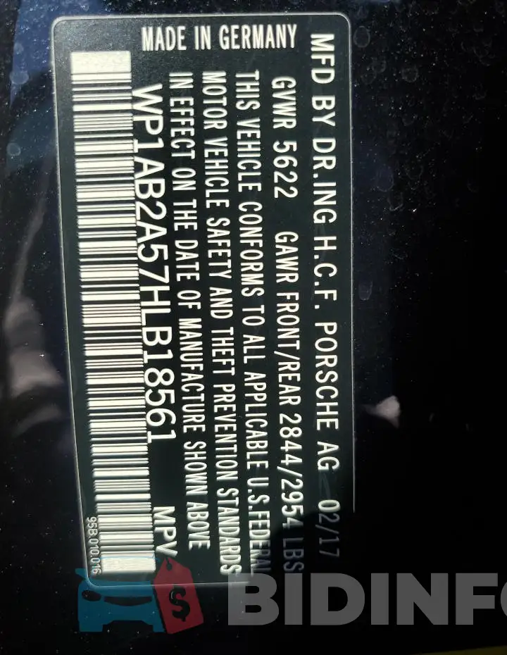 WP1AB2A57HLB18561 Photo# 12