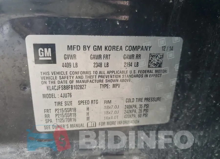 KL4CJFSB8FB102827 Photo# 12