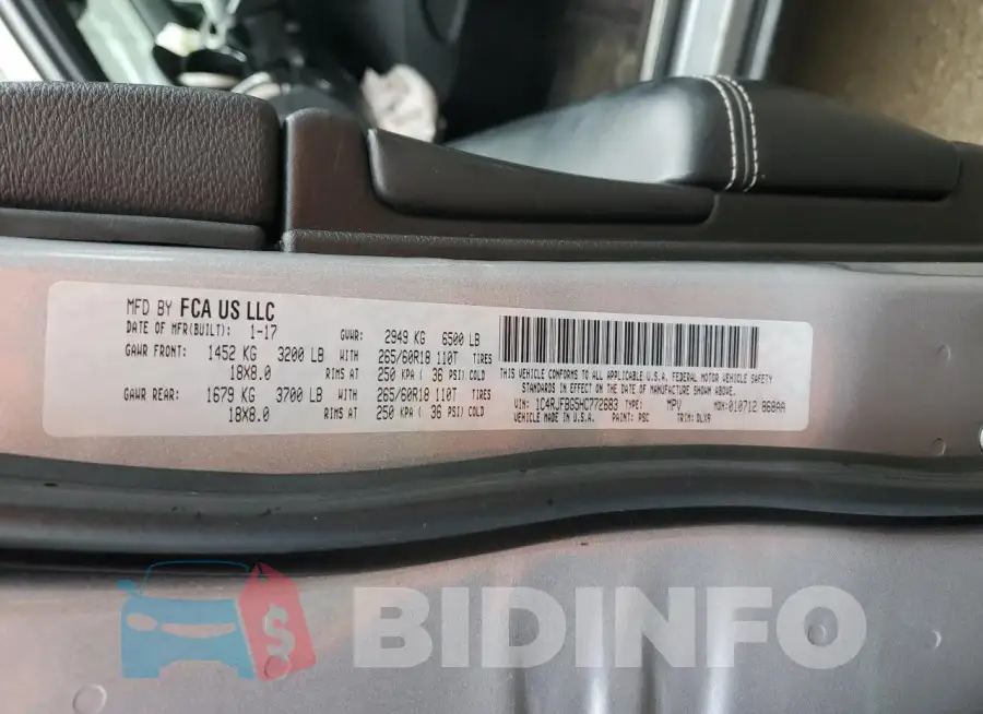 1C4RJFBG5HC772683 Photo# 12