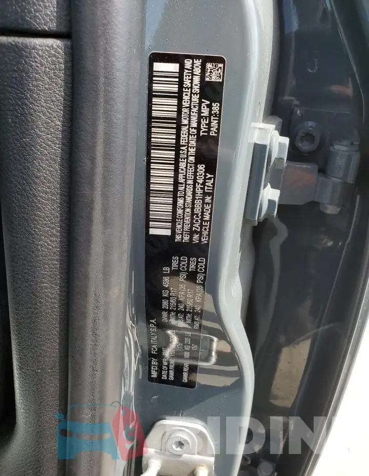 ZACCJBBB1HPF40306 Photo# 13