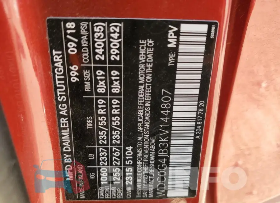 WDC0G4JB3KV144807 Photo# 13